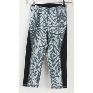 New Purity Womens XS Grey Jungle Print Nylon Blend Activewear Crop Capri Legging